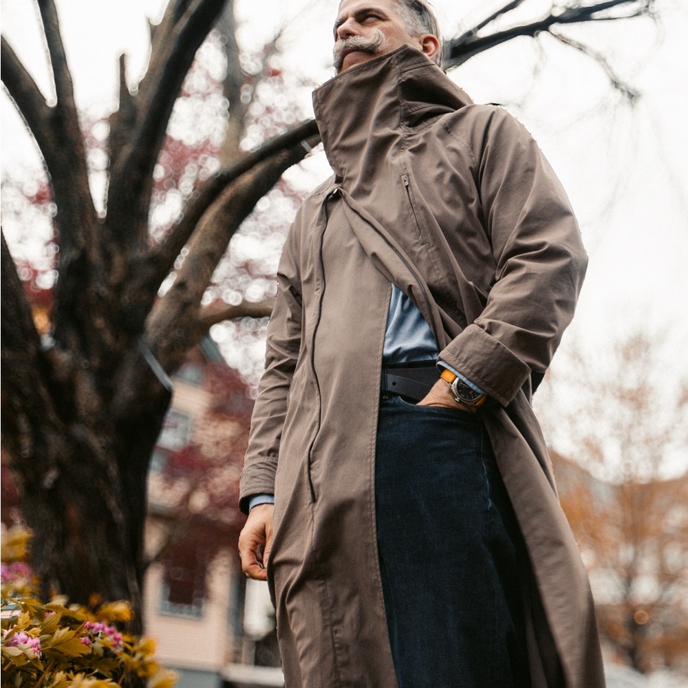 Peregrine Shell Trench Coat in Smoke